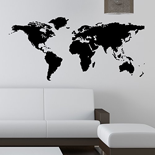 WORLD MAP WALL STICKER KIDS Wall Sticker Decals 150 bl