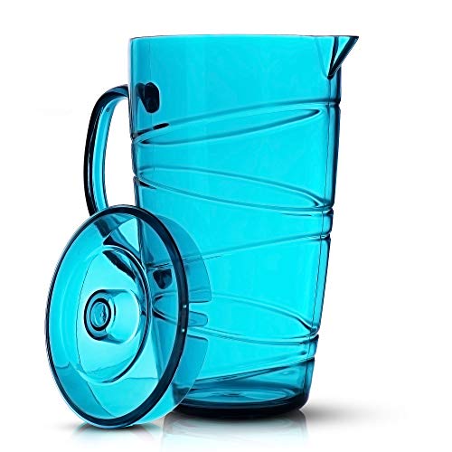 Livivo - Brocca con design a spirale, ideale per picnic, barbecue, piscina, campeggio, feste per bambini o semplicemente per un uso quotidiano Blu