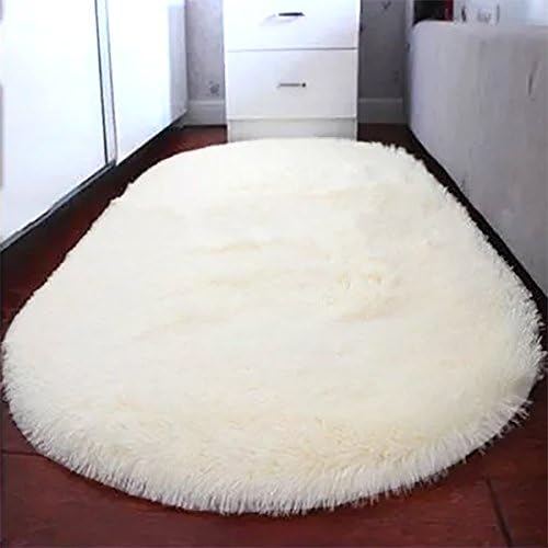 Mats Shaggy Rugs for Living Room Bedroom Bathroom Shaggy Floor Mat Soft Carpet Non Slip Anti Mould Large(50*120 cm, White)