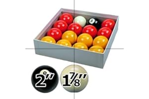 E-SERVICE (EUROPE) LTD Red and Yellow 2" Pool Ball Set with 1 7/8 Inch Cue Ball for Coin Mech Tables