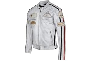 PRO FUTURE Aspirdex - Chaqueta de piel para hombre, estilo vintage Custom & Café Race, estilo Harley