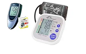 Dr. Morepen Combo BG03 Glucose with 50 Strips and Bp02 Monitor Check Health Care Appliance (Multi Color)