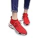 Produktbild OSYARD Damen Sportschuhe Turnschuhe Laufschuhe,Schnürer Rutschfeste Fitnessschuhe Outdoor Shoes, Frauen Stretch Atmungsaktiv Schuhe Lässige Dicke Bottom Socks Boots Sneaker (230/37, Rot)