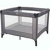 Spielstall Laufstall Reisebett mit Matratze (100×100 cm) + 4 Greiffringe - 2