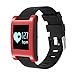 Produktbild Herzfrequenz Armband, yustar 2,4 cm OLED Touchscreen Bluetooth 4.0 Wasserdicht IP67 Blut Druck Sauerstoff Fitness Activity Tracker Smart Watch für Android und IOS Handy – Höchste Minimale Herzfrequenz Alarm – Schrittzähler – Sleep Tracking – App GPS Bewegung – Alert & Benachrichtigungs-Funktion – Fahrrad fahren Modus M rot