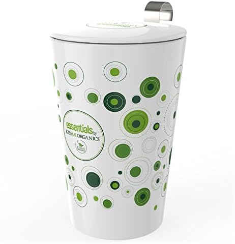 Steep & Strain Ceramic Tea Mug - Insulated Cup with Tea Infuser and 2 Lids - Available in 5 Patterns