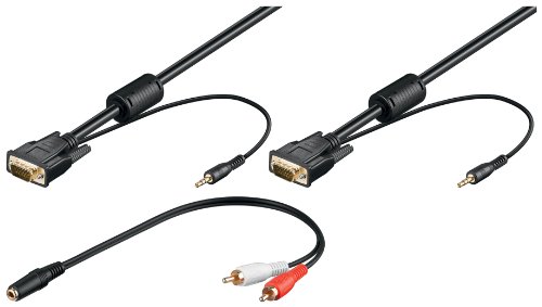 Wentronic 93970 Monitorkabel (15-polig HD Stecker auf 15-polig HD Stecker SVGA XGA AUDIO) 5m schwarz