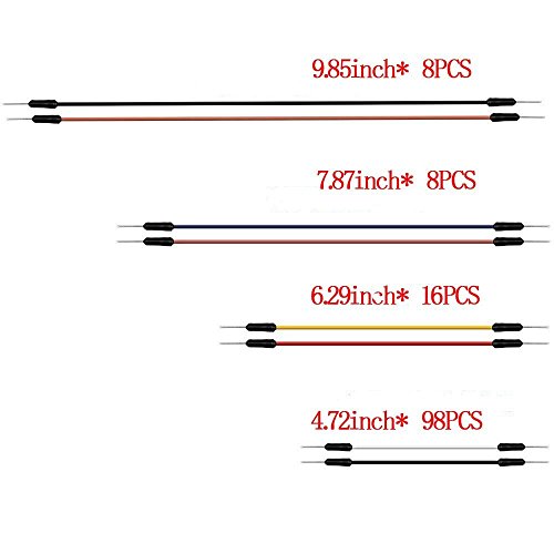130pcs lötfreie Flexible Breadboard Jumper Wires 4 verschiedenen Längen Stecker auf Stecker für Raspberry, Arduino Breadboard - 2