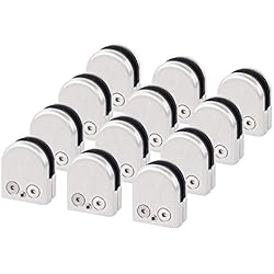 WOLFTEETH 12 piezas acero inoxidable soporte cristal bornes para verja balaustra pasamanos de la escalera, plateado