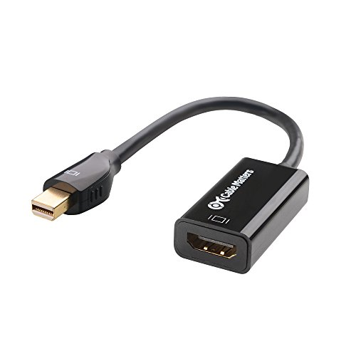 Cable Matters® Gold überzogene Mini Displayport (Thunderbolt™ Port kompatibel) auf HDMI Mann zum weiblichen Adapter in Schwarz