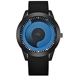 good01 Exquisite Armbanduhr Kreative Frauen Herren Farbverlauf Analog rundes Zifferblatt Quarz Armbanduhr Liebhaber Geschenk, Black + Blue