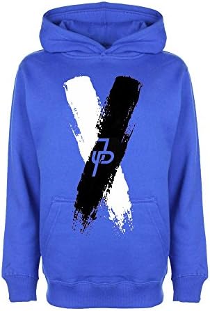 Jake Paul Black &amp; White X Logo Royal Blue Hoodie Kids &amp; Adults Sizes JPaulers It's Everyday Bro (Large)