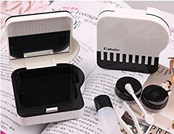 Preisvergleich Produktbild Honeysuck Creative schwarz und weiß Klavier Schlüssel Kontaktlinsenbehälter