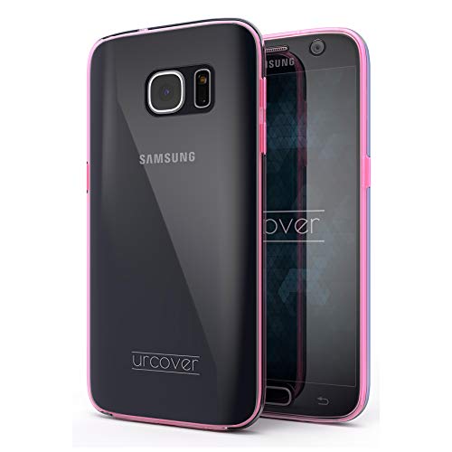 Urcover® Compatible con Samsung Galaxy S7 Funda [Nueva Versión] Mejorada Funda Carcasa[Completa 360 Grados] TPU Rosado Crystal Clear Case suporto Qi