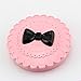 ODN Pink Bowknot False Eyelash Storage Box Makeup Cosmetic Mirror Case Organizer