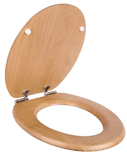 WC-Sitz Venezia Buche | Toilettensitz | WC-Brille aus Holz | Soft-Close Absenkautomatik | Metall-Scharnier | Fast-Fix-Schnellbefestigung | Toilettendeckel | Klodeckel | WC Deckel Klobrille - 5