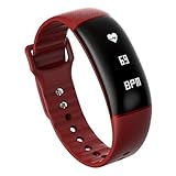 Lemumu V12 Smart Armband/Smart Watch/Blutdruck Maßnahmen/wasserdichten Herzfrequenzsensor Smart Watch Bracelet Schrittzähler fit für Ios Andriod APP, Schwarz