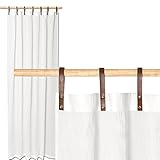 Qualität von JEMIDI JEMIDI Schlaufenschal mit Kunstlederschlaufen Schlaufengardine Schlaufen Gardine Deko Vorhang Schal Fenster Schlaufen Dekoschal Dekogardine Weiß