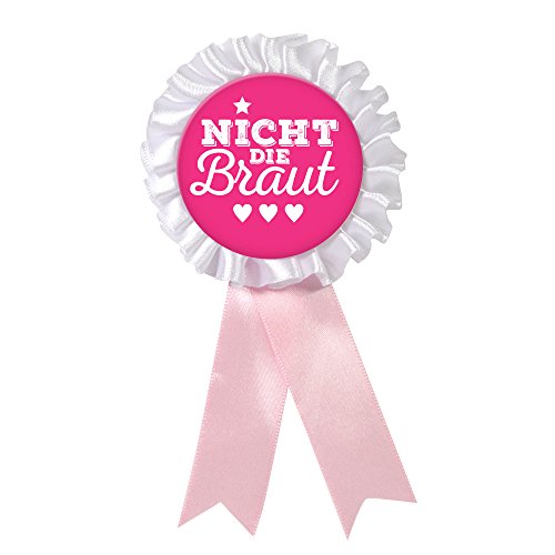 6 Frau Wundervoll JGA Orden - pink, Nicht die Braut Ø 8 cm - Junggesellinnenabschied / Hen Party / Anstecker / JGA Button