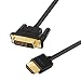 Produktbild LinRui HDMI zu DVI Kabel, DVI D zu HDMI Kabel, vergoldet, unterstützt 1080p für Blu Ray Player, PS 4, DVD, Computer, HDTV, Projektor und mehr 2 m