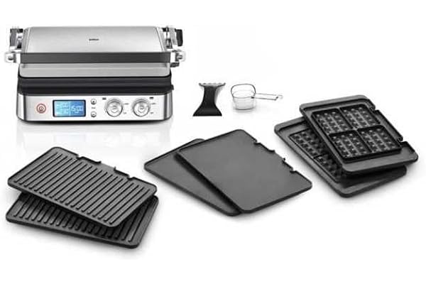 Braun MultiGrill 9 CG 9047, Appareil Panini Électrique avec Plaques de Grillage, Cuisson, Gaufres, 2 Thermostats Indépendants, 3 Positions Cuisson, Plaques Lavables au Lave-Vaisselle, 2000W, Noir/Inox