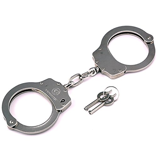 VIPERTEKDouble Lock Steel Police Edition Professional Grade Handcuffs (Silver) by Vipertek