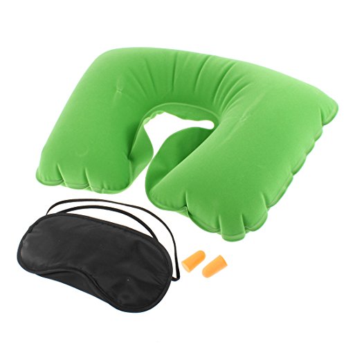Preisvergleich Produktbild Travel Sleeping aufblasbares Nackenkissen Kissen Augenmaske Ohrstöpsel 3in 1