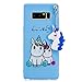Produktbild LuckyW Samsung Galaxy Note 8 Hülle Silikon, 3D Carton Einhorn Handyhülle für Samsung Galaxy Note 8 Soft Silikon Tasche Transparent Clear Klar Durchsichtig Dünne Schutzhülle - Blau