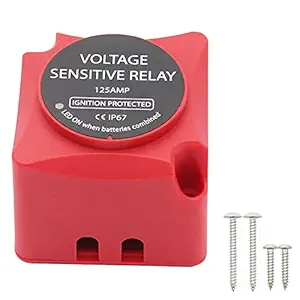 Ankeer 12V 125AMP Voltage Sensitive Relay VSR Double Battery Automatic Charging Relay Dual Smart Battery Isolator Fully Automatic with Emergency Override Ideal for ATV UTV RV Truck Marine Vehicle