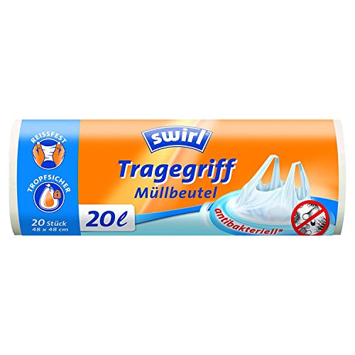 swirl MüllBeutel antibakteriell mit Tragegriffen 20 Liter Folie