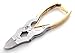 Gold Nail Clippers Cantilever 15cm Curved Blade For Thick Toenails, Suitable for Finger Nails & Toe Nails + Foot Dresser File 6'' + Pouch Solid Stainless Steel.