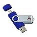 Produktbild AntilaTech 2-in-1 OTG (On-The-Go) USB und Micro-USB Flash Drive / Memory Stick - Kompatibel mit der OTG-fähigen Android und Windows Smartphones / Tablets mit Micro-USB-Anschluss und mit PC, Laptop/Notebook, Mac Computerund andere Geräte mit USB-Anschluss (32GB, Blue)