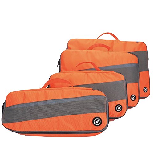 4 Organizadores para Maletas De Viaje 26 L, Naranja-Gris