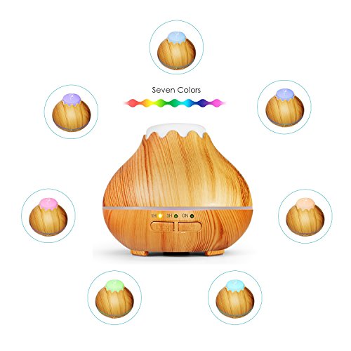Aroma Diffuser, MaxTronic 150ML Ultraschall Öl Diffusor Holzmaserung Luftbefeuchter Duftzerstäuber Humidifier Aromatherapie Diffusor mit 7 Farben LED Licht und Abschaltautomatik für Babies Kinderzimmer Haus, Wohnzimmer, Schlafzimmer, Büro, Yoga, Spa, Raum - 4