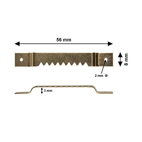 Leha® Bildaufhänger, 10 Stück mit Nägeln, Zackenaufhänger für Keilrahmen, Aufhänger für Holzrahmen, Aufhänger für Holz-Bilderrahmen, Bilderrahmenaufhänger - 2
