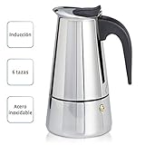 BUEN TAMAÑO - Esta cafetera de 6 tazas de café de 50 ml cada una, es ideal para ofrecer un auténtico y aromático café espresso en celebraciones con familia o amigos.