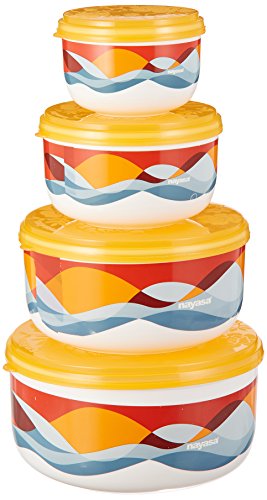 Nayasa Allora Plastic Container Set, 4-Pieces, Yellow