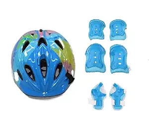 JERN 7 Pieces Kids Children Roller Skating Bicycle Cycling Scooter Helmet Knee Elbow Pad Wrist Guard Set