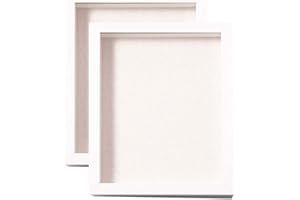 Muzilife Cornice 3D con tavola in tela, 20 x 25 cm, set di 2 cornici profonde in vetro per medaglie, banconote e foto (bianco)