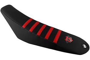 BKS SELLERIE GR BKS SELLERIE - Housse de Selle Moto 50cc sur Mesure Evo Black - Rieju MRT SM/Rieju MRT SM Pro/Rieju MRT SM Trophy - Version Supermotard (SM) & Enduro - Modèle Depuis 2009 - Rouge