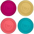 LR Supplies 4 Pack Reusable Plastic Plates Multi Colour Party Picnic BBQ Kids Set