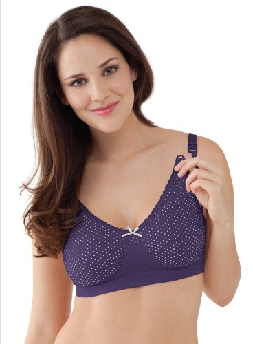 Bravado Confetti Seamless Polka Dot Nursing Bra (Large, Plum)