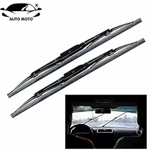 AUTO MOTO High Performance Replacement Stain Less Steel Windscreen Wiper Blade Driver and Co-Driver Both Side for Hyundai Xcent (Set of 2 Left and Right)