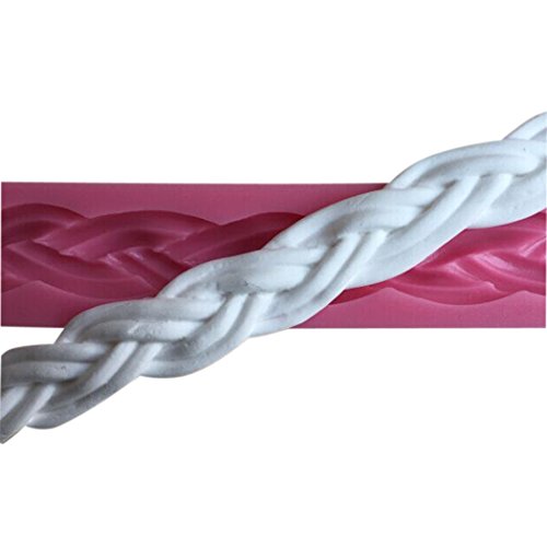 Karen Baking 2Pcs/Set Twist Seil Silikon-verzierender Schokoladen-Kuchen-Form-Fondant-backendes Werkzeug-Rosa - 7