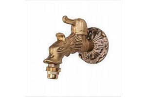 MD TECHNIC Nostalgischer Wasserhahn als Löwenkopf mit Hebel für den Außenbereich Garten, Auslaufhahn, Antik