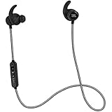 JBL Reflect Mini BT Wireless Bluetooth In-Ear Sport-Kopfhörer Ohrhörer Schweißbeständig mit Stark Reflektierendem Kabel, Universal 3-Tasten-Fernbedienung/Mikrofon Kompatibel mit Android/iOS Smartphones und Tablets - Schwarz