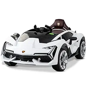 Baybee Huracan Rechargeable Battery-Operated Ride on Electric Car for Kids | Ride on Baby Car with USB Port & Music | Battery Operated Big Car for Kids to Drive 2 to 6 Years Boys Girls (White)