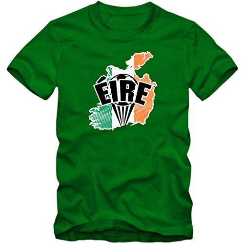 Irland EM 2016 #1 T-Shirt | Éire | Fußball | Herren Fanshirt | Trikot | Nationalmannschaft, Farbe:Hellgrün (Kelly Green L190);Größe:L