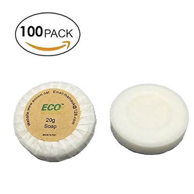 ECO AMENITIES Round Tissue Pleated 20g Cleaning Soap Savon, 100 Bars per Case