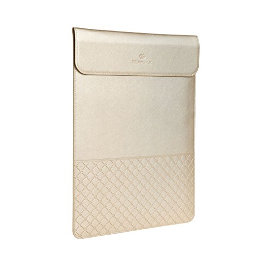 WIWU Ultra-dünne Umschlag Stil PU Leder Schutzhülle Laptop Handtasche für Macbook 15,4 / Pro Retina 15 Zoll Laptops / Notizbuch Slim Schutz Hülle Tasche mit Maus Pad (Golden, 15 Zoll) - 3